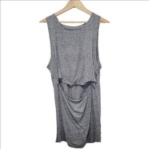 Aerie Cutout Tie Front Gray Sleeveless Drape Dress